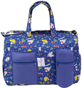 MomToBe Blue Kitty Printed Diaper Bag
