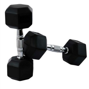 ARNAV 4 Kg * 2 Pcs IMPORTED RUBBER COATED HEXAGON Fixed Weight Dumbbell