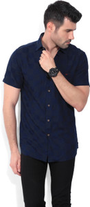 Wills Lifestyle Men Checkered Casual Blue Shirt