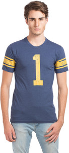 Alan Jones Graphic Print Men's Round Neck Dark Blue T-Shirt