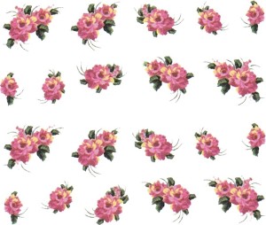 SENECIO™ Rose Bunch Butterfly Multicolor Style - 1 Nail Art Manicure Decals Water Transfer Stickers Sheet