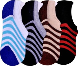 Tahiro Men & Women Striped Footie Socks, No Show Socks, Low Cut Socks