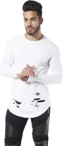 Fugazee Solid Men Round Neck White T-Shirt