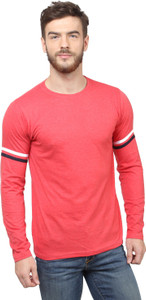Sayitloud Solid Men's Round Neck Red, White, Blue T-Shirt