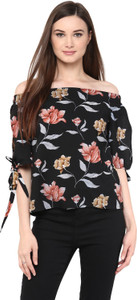Harpa Casual Short Sleeve Printed Women's Multicolor Top