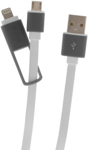 Neon 2 in 1 USB Charging Cable Compatible to All Your Mobile Smart Phone Devices, Tablets.. (White) USB Cable