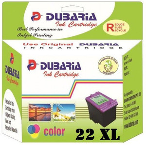 Dubaria 22 XL TriColor Ink Cartridge Compatible For HP 22 XL / C9352CA TriColor Ink Cartridge For Use In DeskJet D1360, D1460, D1550, D1560, D2360, D2460, 3920, 3940, F370, F380, F2120, F2179, F2180, F2235, F2275, F2276, F2280, F4185, 1402, 1410, 4355 Printers - High Yield Cartirdge Multi Color Ink
