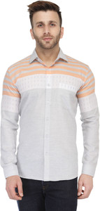 Being Fab Men's Self Design Casual Grey Shirt