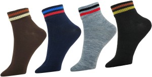 Neska Moda Men's Striped Ankle Length Socks