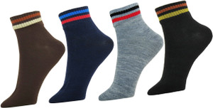 Neska Moda Men's Striped Ankle Length Socks