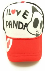Friendskart I Love Panda White And Red Colour Cap Half Net Cap Trucker Cap For Unisex Cap