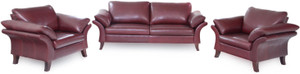 Furnicity Leatherette 3 + 1 + 1 Marron Sofa Set