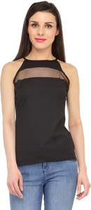 Cation Casual Sleeveless Solid Women's Black Top