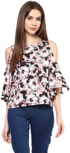 Harpa Casual 3/4th Sleeve Floral Print Women's Multicolor Top