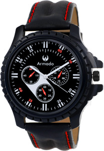 Armado AR-051 Black Chrono Pattern Elegant Modern Corporate Collection Analog Watch - For Men