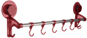 Shrih Pink Stainless Steel Rod and 6 - Pronged Hook Rail