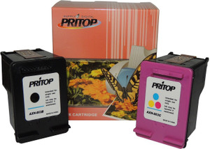 Pritop 803 One Black & 1 color Ink Cartridge for HP Deskjet 1112 Printer,2131 All-in-One Printer,2132 All-In-One Printer Multi Color Ink