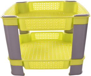 TRUENOW Ventures Pvt. Ltd. Plastic Multipurpose 2-Tier Utility Rack Plastic Wall Shelf