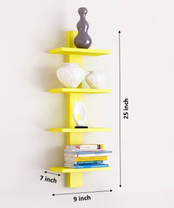 The New Look Tier Yellow Wooden Wall Shelf
