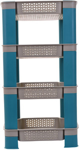 TRUENOW Ventures Pvt. Ltd. Plastic Multipurpose 4-Tier Utility Rack Plastic Wall Shelf