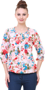 BuyNewTrend Casual 3/4th Sleeve Printed Women's Multicolor Top