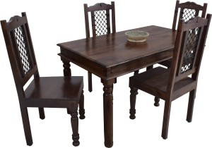 induscraft solid wood 4 seater dining set(finish color - light expresso)