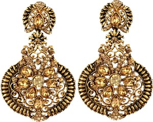 Jewels Guru dIVA sTYLE Cubic Zirconia Alloy Chandbali Earring