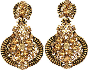 Jewels Guru dIVA sTYLE Cubic Zirconia Alloy Chandbali Earring