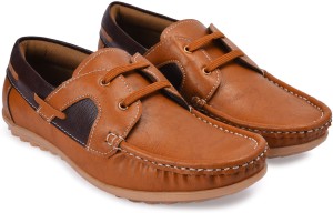 Arthur Men's Tan PU Leather Boat Shoes