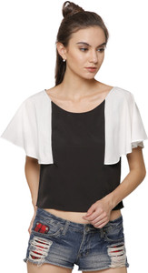 Marzeni Party Cape Sleeve Color Blocked Women's Multicolor Top
