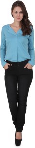 Texco Casual Full Sleeve Solid Women's Blue Top