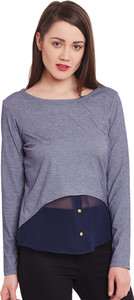 Zimaleto Casual Full Sleeve Solid Women's Blue Top