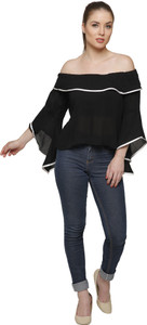 Stylome Casual Bell Sleeve Solid Women's Multicolor Top