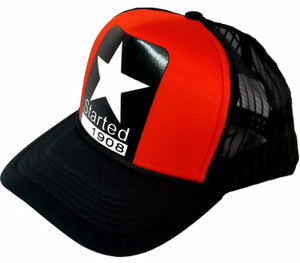 Friendskart Half Net Baseball Cap In Red Colour Front Side Printed Started 1908 For Boys And Girls Cap