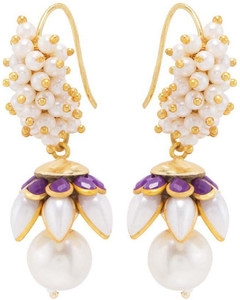Nia for Voylla Artificial Classic Plain Brass Dangle Earring