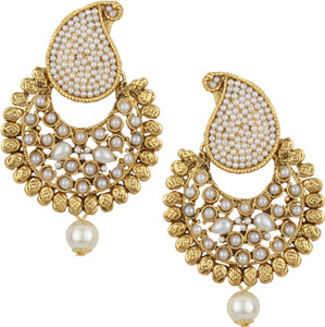 Jewels Guru Diva style Pearl Alloy Chandbali Earring
