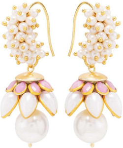 Nia for Voylla Artificial Classic Plain Brass Dangle Earring