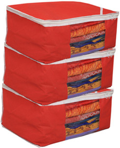 Kuber Industries Designer Non Woven Saree Cover Bag Set Of 3 Pcs