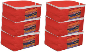 Kuber Industries Designer Non woven Saree cover Bag Set of 6 Pcs /Wardrobe Organiser/Regular Clothes Cover