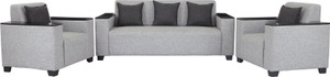 Sofame Singapore Fabric 3 + 1 + 1 Light Grey Sofa Set