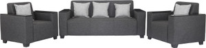 Sofame Singapore Fabric 3 + 1 + 1 Dark Grey Sofa Set