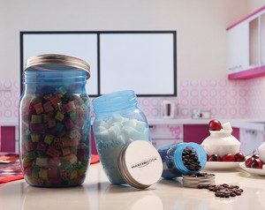 MasterCook Mason Jar - 250 ml, 750 ml, 2000 ml Plastic Food Storage