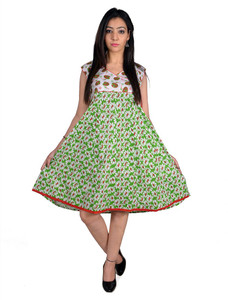 ritu fashion Women's Layered Green Dress