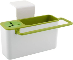 Avenue Multi functional Suction Cup Draining Sink Caddy Sponge Cleaning Cloth Holder With Brush Holder Plastic Wall Shelf