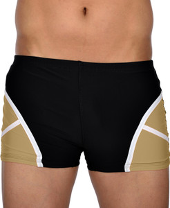 AquaChamp Swimwear - Export Quality - Black Swim Trunk for Men/Boys - 1705 Solid Men's Swimsuit