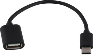 Gadget Phoenix Universal {OTG Type C (Male)To Type A (Female)} Black GP / Standard OTG Cable