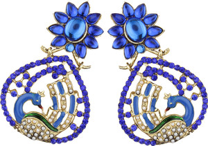 Styylo Fashion Peacock Design Pearl Alloy Chandbali Earring