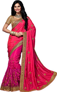M.S.Retail Embellished Bollywood Silk, Net Saree