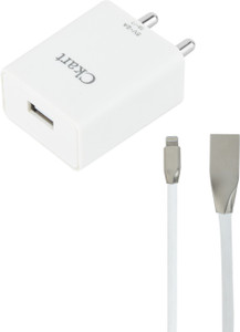 Ckart 2A. Wall Charger with Data cable (1 mtr) for iPhone 5, 5S 6,6S, 6 Plus,6S Plus,7, 7 Plus Mobile Charger