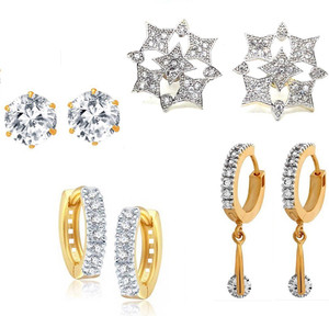 GoldNera Fashionable AD Combo Alloy Stud Earring